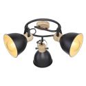 Plafoniera metal stil industrial WIHO 3 negru/maro
