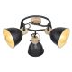 Plafoniere cu spoturi, Spoturi aplicate - Plafoniera metal stil industrial WIHO 3 negru/maro