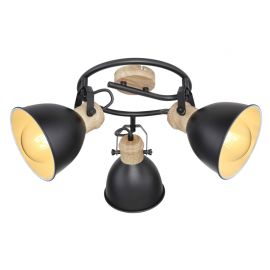 Plafoniere cu spoturi, Spoturi aplicate - Plafoniera metal stil industrial WIHO 3 negru/maro