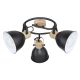 Plafoniere cu spoturi, Spoturi aplicate - Plafoniera metal stil industrial WIHO 3 negru/maro