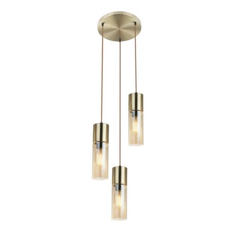 Pendule, Lustre suspendate - Lustra moderna cu 3 pendule ANNIKA alama
