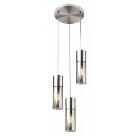 Pendule, Lustre suspendate - Lustra moderna cu 3 pendule ANNIKA nickel