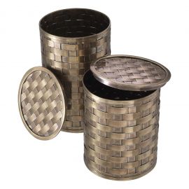 Set de 2 cutii din alama/ Accesoriu pentru masa de machiaj Lausanne vintage