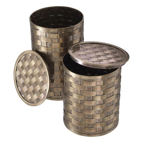 Parfumuri de camera, Idei cadouri, Obiecte decorative - Set de 2 cutii din alama/ Accesoriu pentru masa de machiaj Lausanne v...