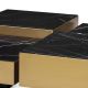 Masute Living - Set de 4 masute de cafea design LUX Esposito, alama periata/ marmura neagra