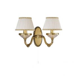 Aplice, corpuri de iluminat pentru pereti - Aplica de perete clasica cu 2 brate din alama design italian 6502