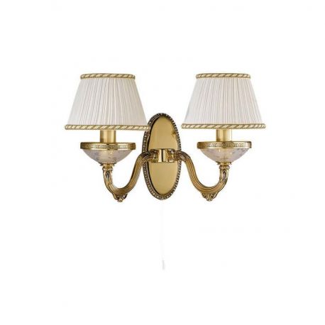 Aplice, corpuri de iluminat pentru pereti - Aplica de perete clasica cu 2 brate din alama design italian 6502