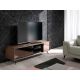 Comode - Comoda TV design LUX cu 3 usi negre efect de oglinda Walnut