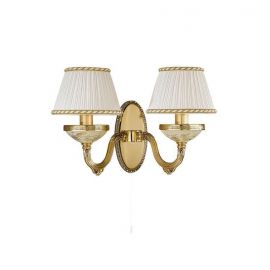 Aplice, corpuri de iluminat pentru pereti - Aplica de perete clasica cu 2 brate din alama design italian 6522