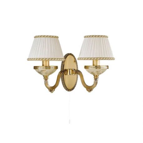 Aplice, corpuri de iluminat pentru pereti - Aplica de perete clasica cu 2 brate din alama design italian 6522