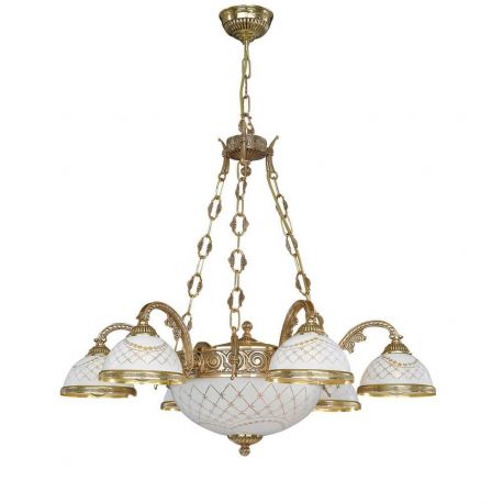 Pendule, Lustre suspendate - Candelabru din alama design italian 6+2L 7102