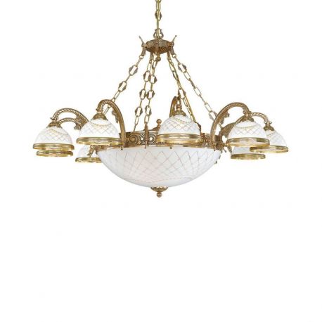 Pendule, Lustre suspendate - Candelabru din alama design italian 10+4L 7102