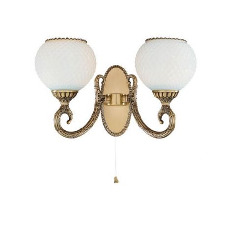 Aplice, corpuri de iluminat pentru pereti - Aplica de perete cu 2 brate din alama design italian 8450