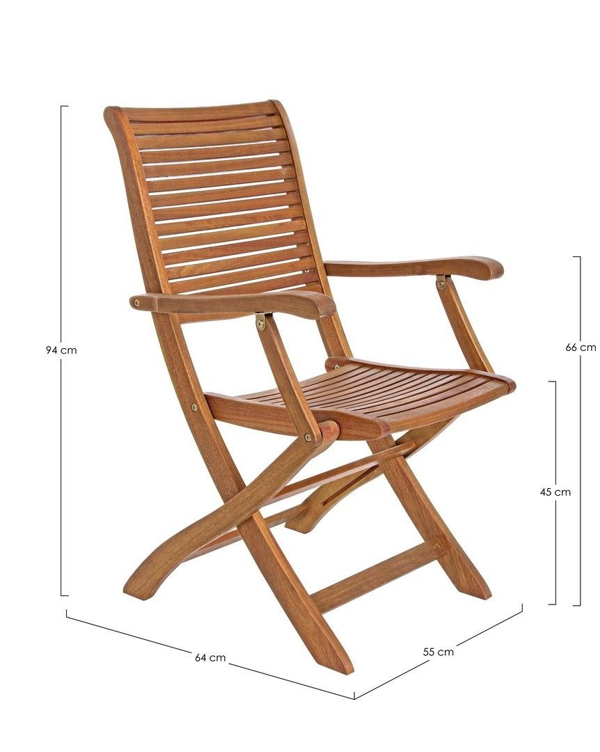 Assets By Nationwide Scaune Set de 2 scaune pliabile pentru exterior din lemn de salcam ...