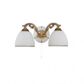 Aplice, corpuri de iluminat pentru pereti - Aplica de perete cu 2 brate din alama design italian 8606