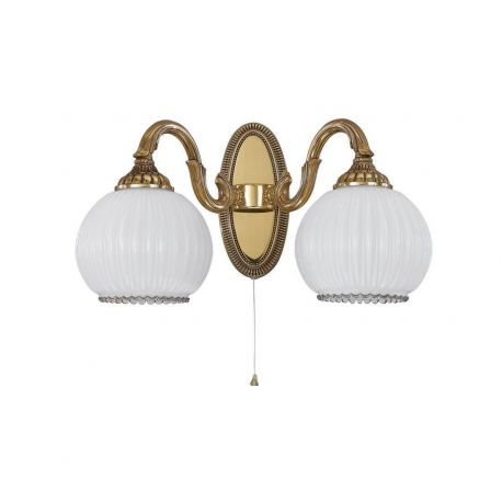 Aplice, corpuri de iluminat pentru pereti - Aplica de perete clasica 2 brate din alama design italian 9300