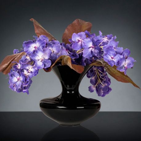 Aranjamente florale LUX - Aranjament floral mediu design LUX VANDA HEART LEAF, dia 90cm
