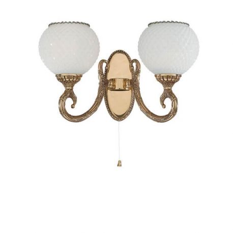 Aplice, corpuri de iluminat pentru pereti - Aplica clasica din alama cu 2 brate design italian 8550