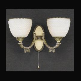 Aplice, corpuri de iluminat pentru pereti - Aplica clasica din alama cu 2 brate design italian 7055