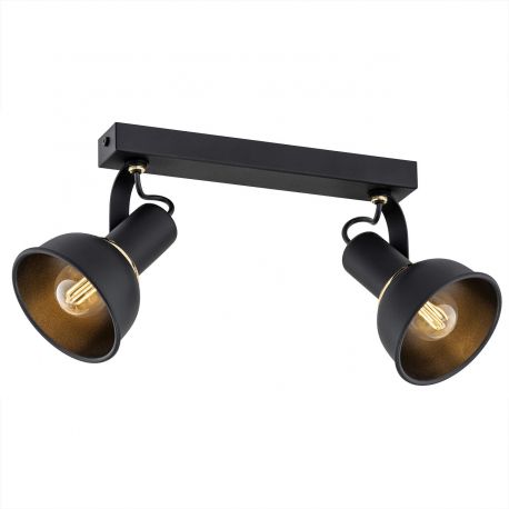 Plafoniere cu spoturi, Spoturi aplicate - Lustra cu 2 spoturi directionabile Twist negru