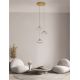 Pendule, Lustre suspendate - Lustra moderna cu 3 Pendule design decorativ KING aurie