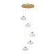 Pendule, Lustre suspendate - Lustra moderna cu 5 Pendule design decorativ KING aurie