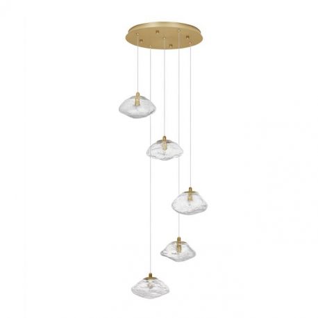 Pendule, Lustre suspendate - Lustra moderna cu 5 Pendule design decorativ KING aurie
