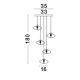 Pendule, Lustre suspendate - Lustra moderna cu 5 Pendule design decorativ KING aurie
