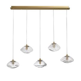 Pendule, Lustre suspendate - Lustra moderna cu 5 Pendule design decorativ KING aurie