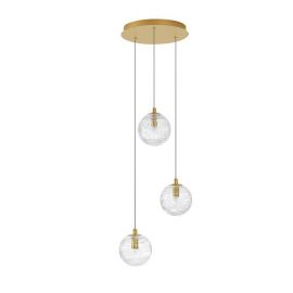 Pendule, Lustre suspendate - Lustra moderna cu 3 Pendule design decorativ COEN auriu