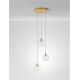 Pendule, Lustre suspendate - Lustra moderna cu 3 Pendule design decorativ COEN auriu