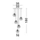 Pendule, Lustre suspendate - Lustra moderna cu 5 Pendule design decorativ COEN auriu