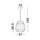 Pendule, Lustre suspendate - Lustra / Pendul modern design natural ratan MARLO D-27cm