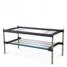 Masuta de cafea design LUX Princess, alama vintage/ negru