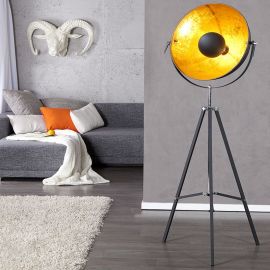 Lampadare - LAMPADAR DESIGN RETRO BIG Studio negru/ auriu