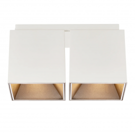 Plafoniere cu spoturi, Spoturi aplicate - Corp aplicat cu 2 spoturi design modern ETHAN alb