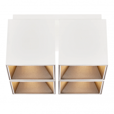 Plafoniere cu spoturi, Spoturi aplicate - Corp aplicat cu 4 spoturi design modern ETHAN alb