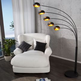 Lampadare - Lampadar Five Lights negru/ auriu