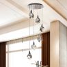 Lustra cu 6 Pendule LED design modern decorativ Aquaria crom