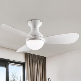 Lustre cu ventilator - Lustra cu Ventilator, iluminat LED si telecomanda, Vito alb