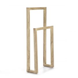 Garderobe - Suport din lemn pentru prosop design modern Kelia alb voal