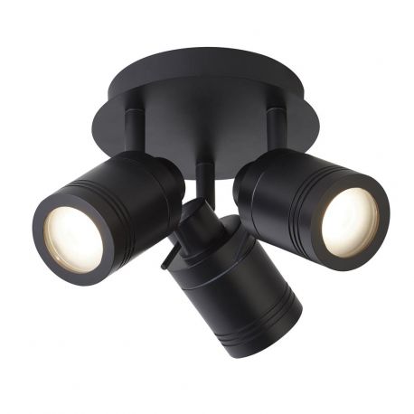 Iluminat pentru baie - Plafoniera pentru baie cu spoturi directionabile IP44 Samson negru 3L