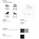 Scaune Bar - Scaun de bar tapitat design italian Tomika