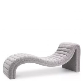 Pat de zi tip sezlong design LUX Pioneer boucle grey
