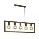Pendule, Lustre suspendate - Lustra rustica cu 5 surse de lumina Oblong