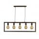 Pendule, Lustre suspendate - Lustra rustica cu 5 surse de lumina Oblong