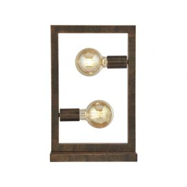 Veioze - Veioza, Lampa de masa rustica cu 2 surse de lumina Oblong