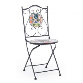 Set de 2 scaune pliabile pentru exterior cu sezut ceramic PALOMA 60cm