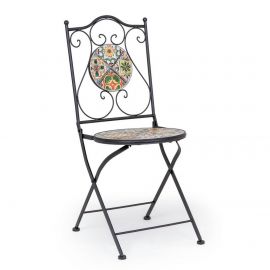 Scaune - Set de 2 scaune pliabile pentru exterior cu sezut ceramic NAXOS 60cm