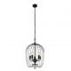 Pendule, Lustre suspendate - Lustra moderna din metal si margele din sticla Shower negru